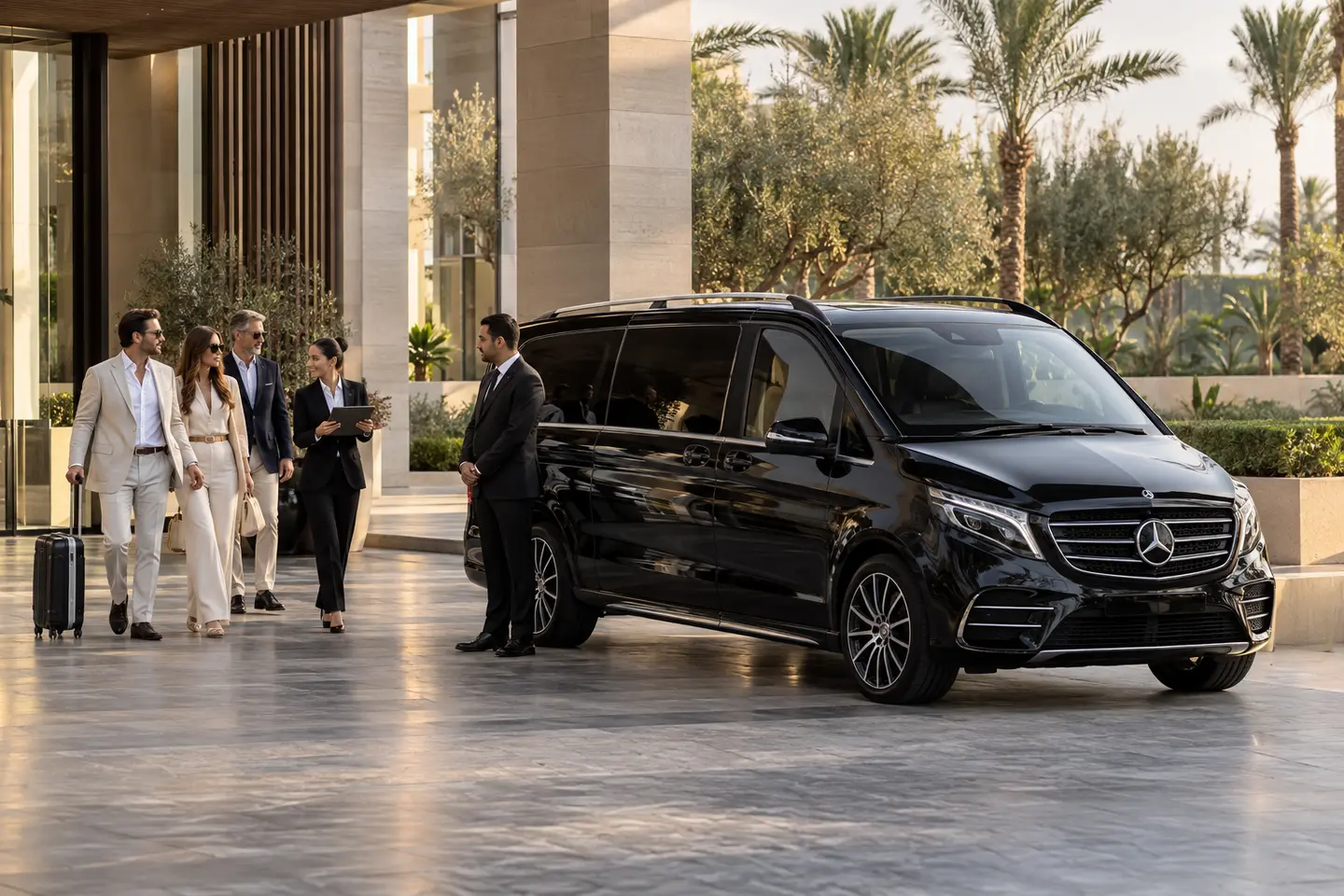 2026 Mercedes V-Class for coordinated luxury concierge guest transportation in Dubai