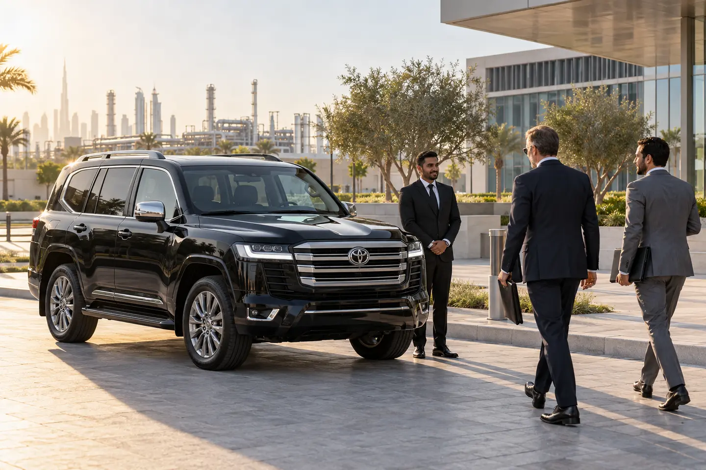 2026 Toyota Land Cruiser executive chauffeur transportation for Dubai energy and industrial meetings