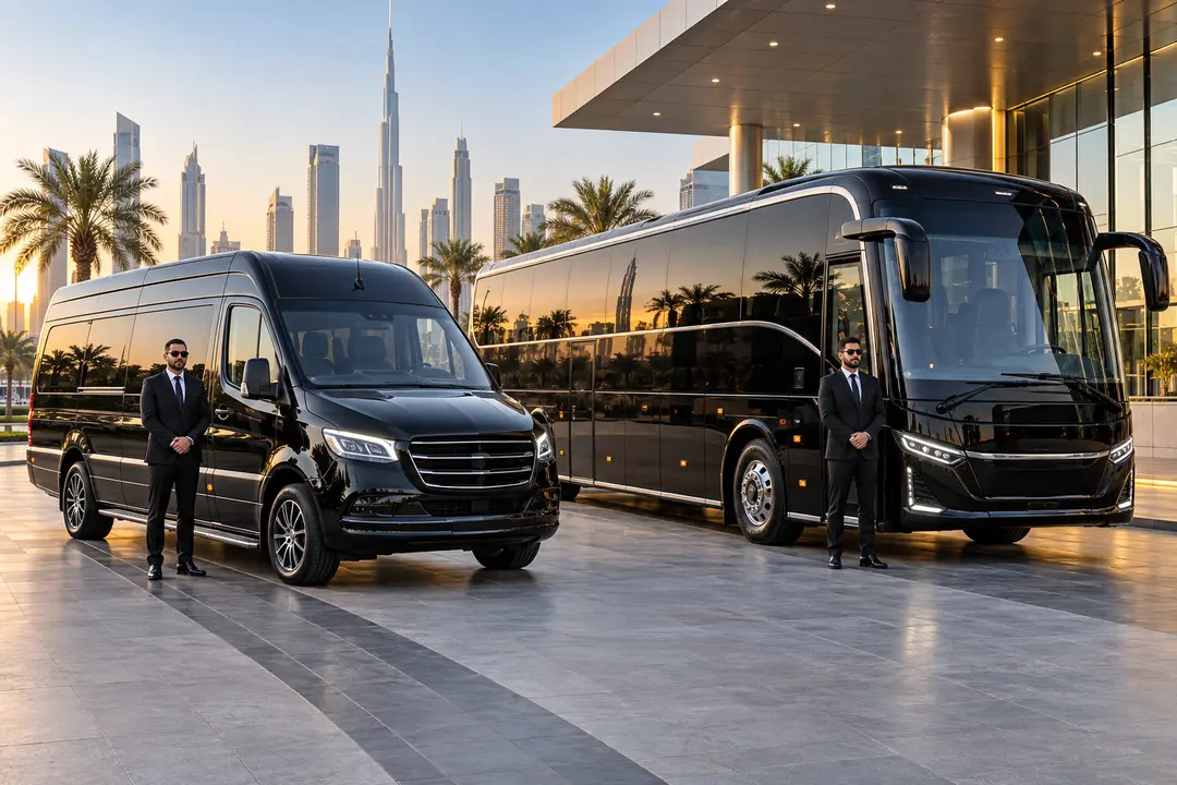 Group chauffeur transport with Sprinter and coach in Dubai
