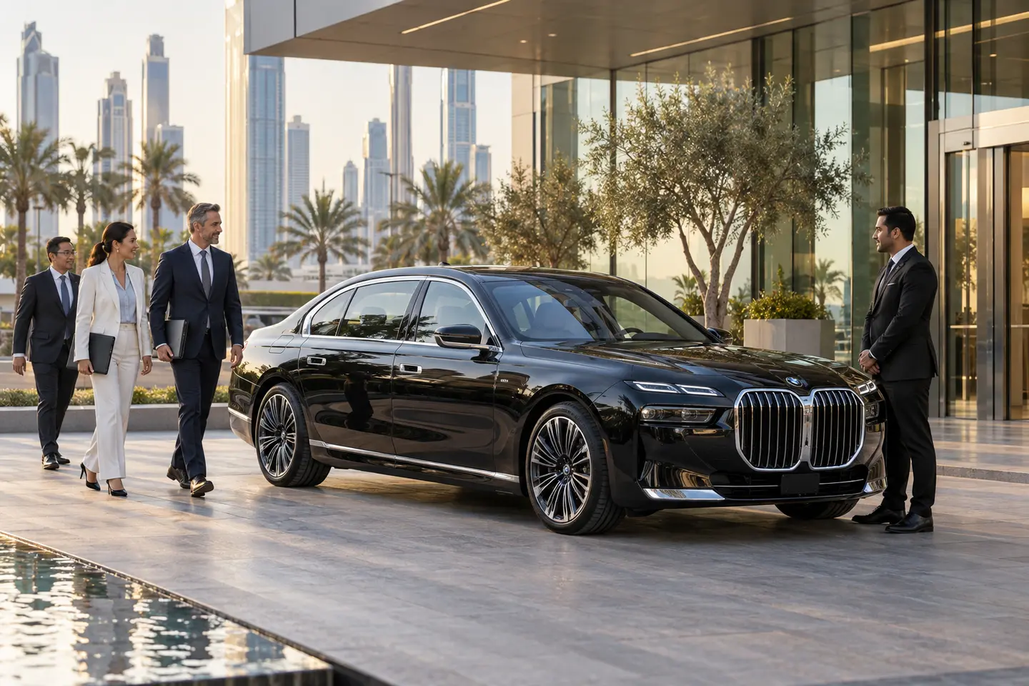 2026 BMW 7 Series chauffeur transportation for a healthcare leadership delegation in Dubai