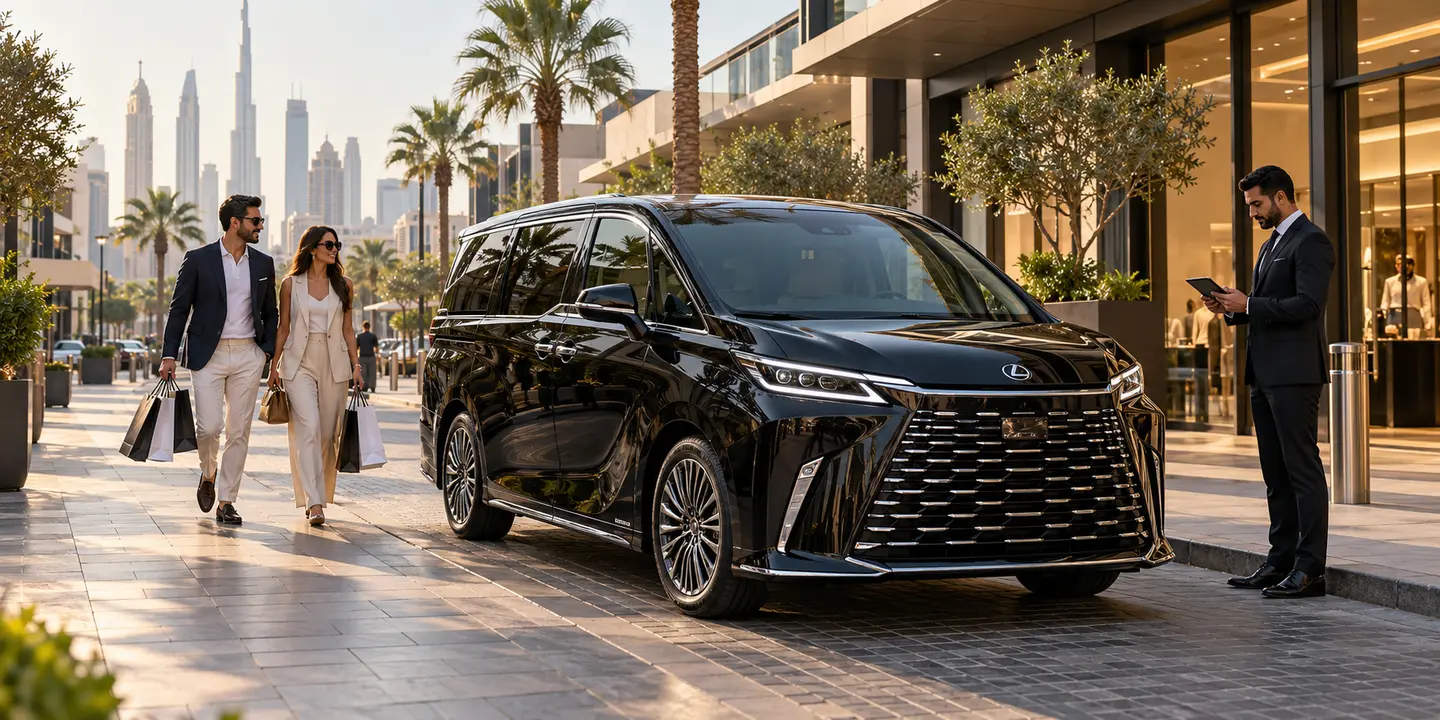 2026 Lexus LM hourly chauffeur service for a multi-stop Dubai itinerary