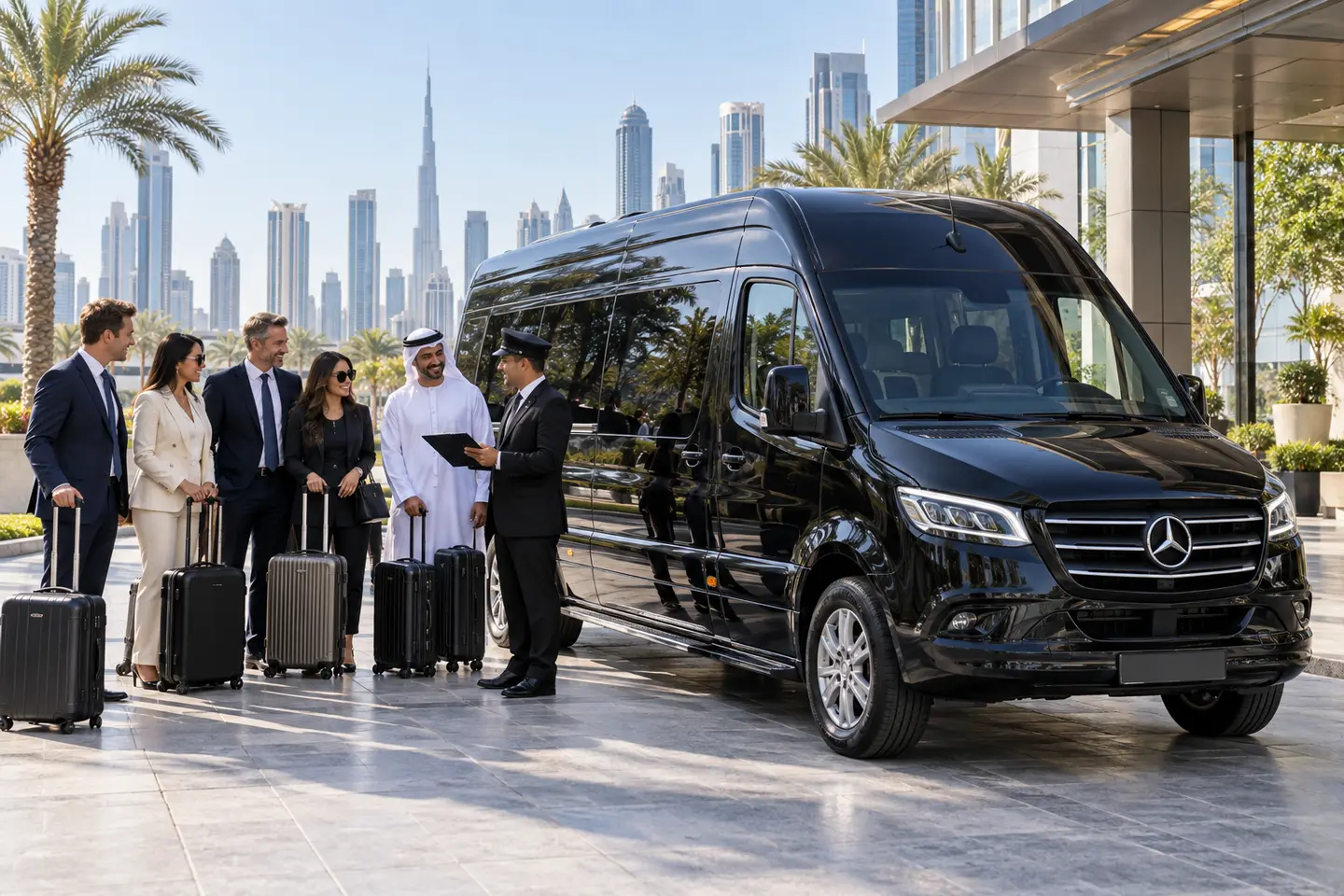2026 Mercedes Sprinter group transportation for a Dubai business delegation