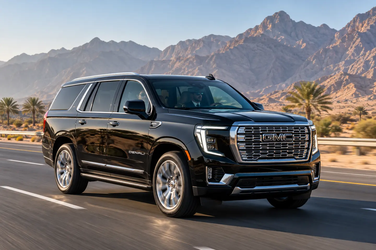 2026 GMC Yukon Denali chauffeur service from Dubai to Ras Al Khaimah