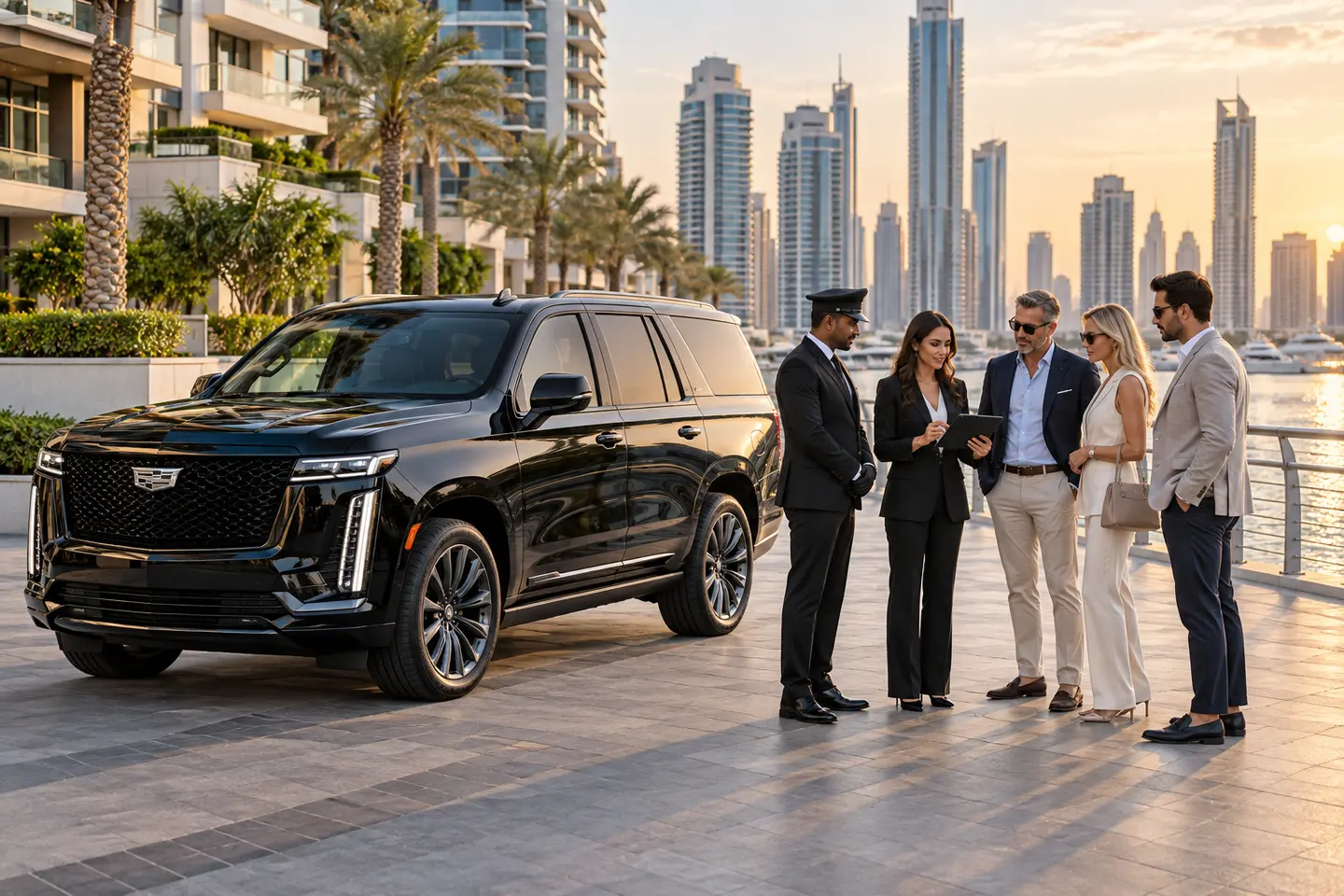 2026 Cadillac Escalade for a multi-property investor viewing itinerary in Dubai