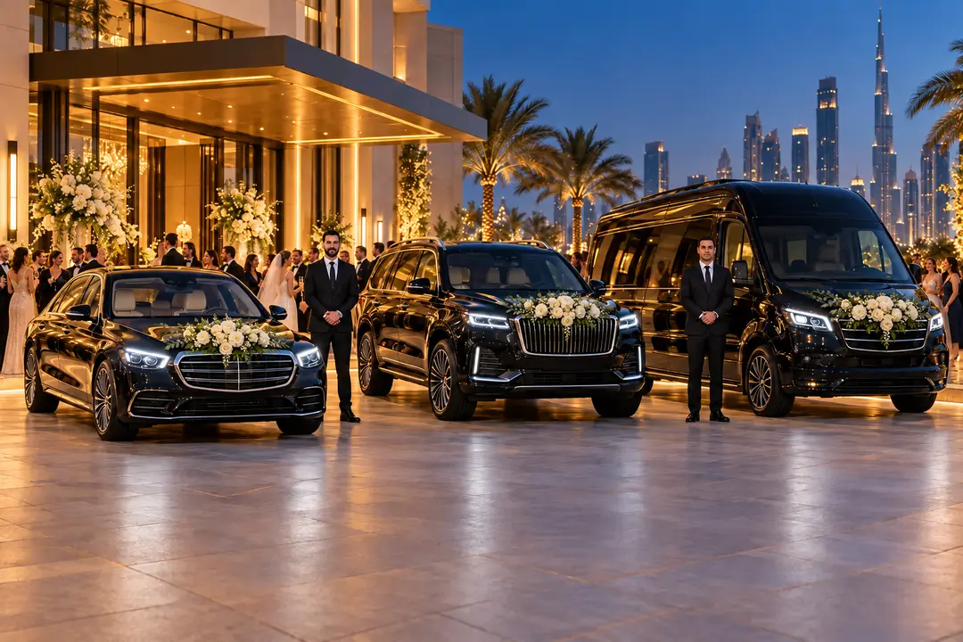 Luxury wedding chauffeur fleet in Dubai